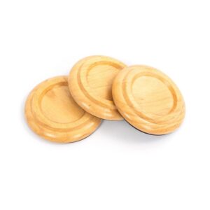 Dedo Grand Piano Castor Cups, White Oak, Set of 3 (125mm)