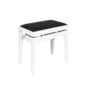 Stagg PBH390-WHM-VBK Hydraulic Piano Bench, White Matt/Velvet Top