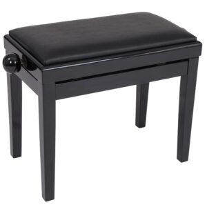 Kinsman KPB03BK Adjustable Piano Bench, Satin Black, Vinyl Top