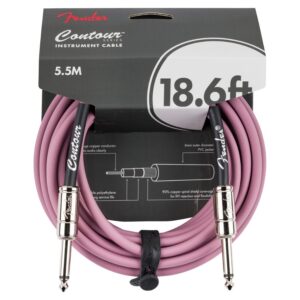Fender Contour 18.6ft Instrument Cable, Burgandy Mist