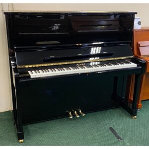 Second Hand Kemble K131 Upright Piano, Polished Black, c.2003