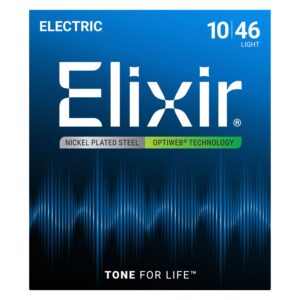 Elixir Nickel Optiweb Electric Guitar String Set, 10-46, 3 -Pack